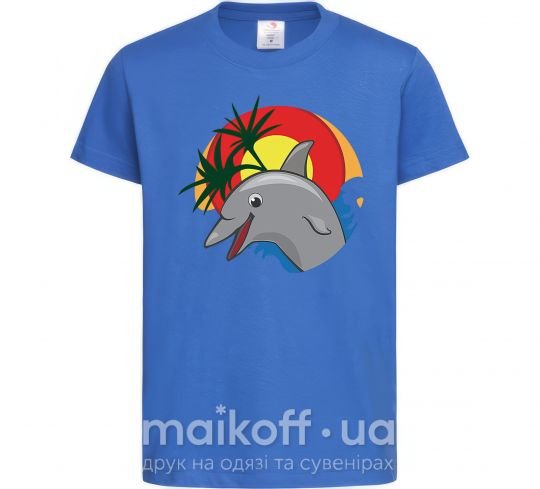 Дитяча футболка Счастливый дельфин Яскраво-синій фото