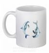 Чашка керамическая Пастельные дельфины Белый фото