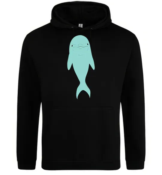 Чоловіча толстовка (худі) Блакитний дельфін Чорний фото
