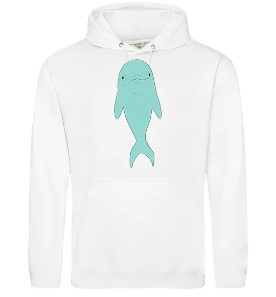 Чоловіча толстовка (худі) Блакитний дельфін Білий фото