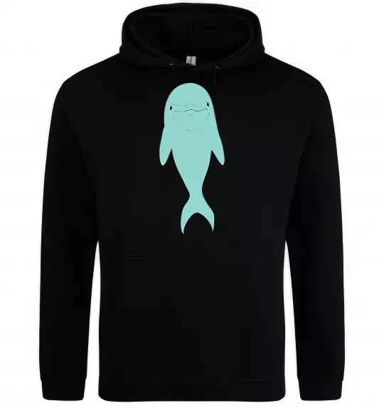 Жіноча толстовка (худі) Блакитний дельфін Чорний фото