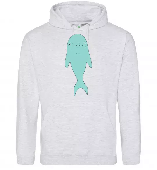 Жіноча толстовка (худі) Блакитний дельфін Сірий меланж фото