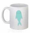 Чашка керамическая Голубой дельфин Белый фото