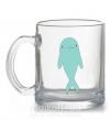 Чашка стеклянная Голубой дельфин Прозрачный фото