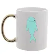 Чашка з кольоровою ручкою Блакитний дельфін Золото фото