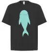 Футболка Оверсайз Блакитний дельфін Черный Футболка Оверсайз Блакитний дельфін Черный фото