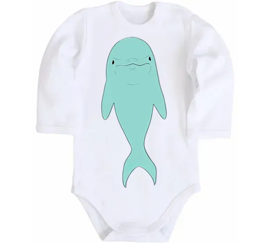 Детский боди Блакитний дельфін Белый фото