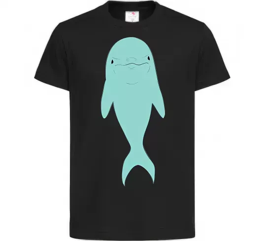 Дитяча футболка Блакитний дельфін Чорний фото