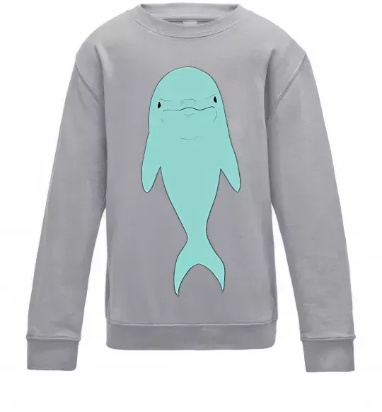 Детский Свитшот Блакитний дельфін Серый меланж фото