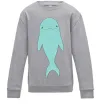 Детский Свитшот Блакитний дельфін Серый меланж фото
