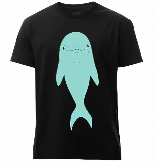 Чоловіча преміум футболка Блакитний дельфін Чорний фото