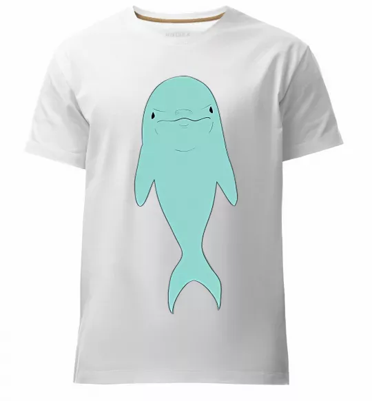 Чоловіча преміум футболка Блакитний дельфін Білий фото