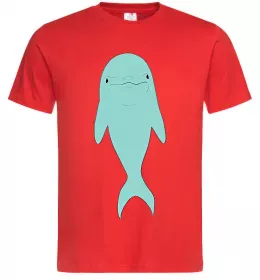 Чоловіча футболка Дельфін ілюстрація Червоний фото