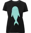 Жіноча преміум футболка Блакитний дельфін Чорний фото