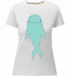 Жіноча преміум футболка Блакитний дельфін Білий фото