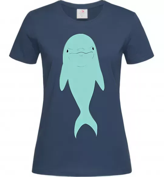 Жіноча футболка Блакитний дельфін Темно-синій фото