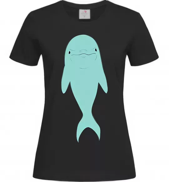 Жіноча футболка Блакитний дельфін Чорний фото