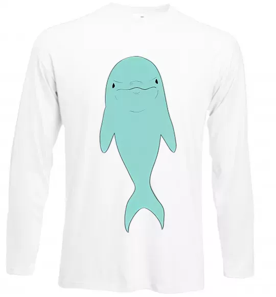 Лонгслів Блакитний дельфін Білий фото