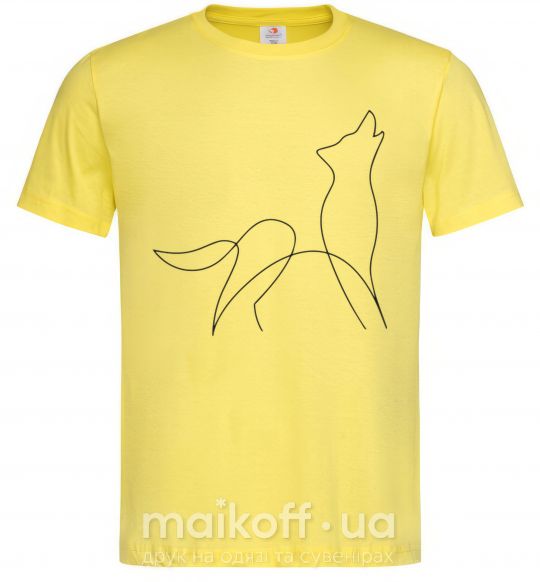 Мужская футболка Wolf lines Лимонный фото