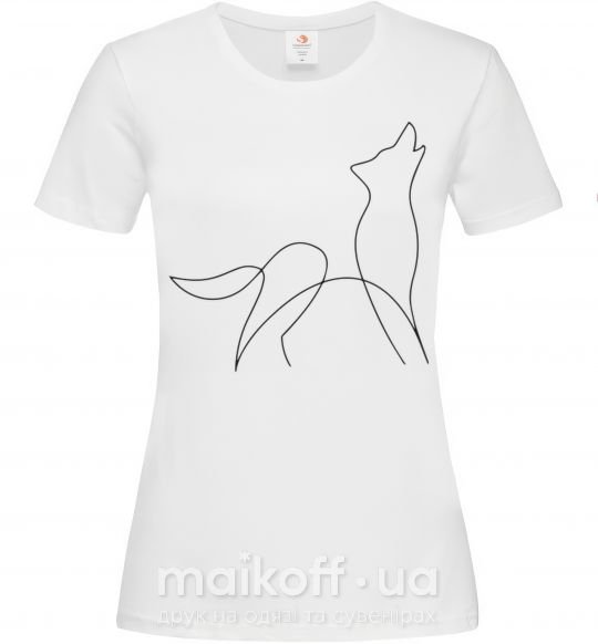 Жіноча футболка Wolf lines Білий фото