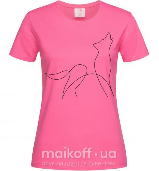 Жіноча футболка Wolf lines Яскраво-рожевий фото