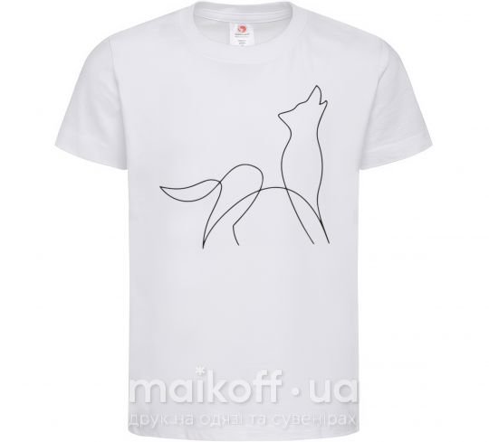 Детская футболка Wolf lines Белый фото