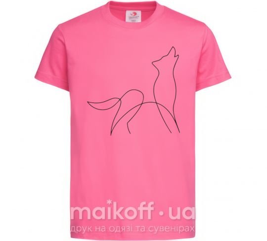 Дитяча футболка Wolf lines Яскраво-рожевий фото