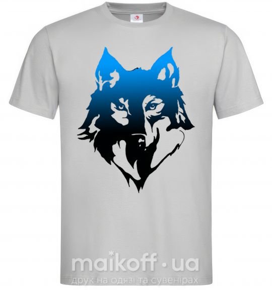 Чоловіча футболка Синий волк Сірий фото