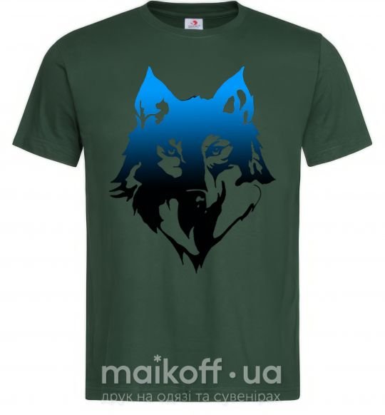 Чоловіча футболка Синий волк Темно-зелений фото