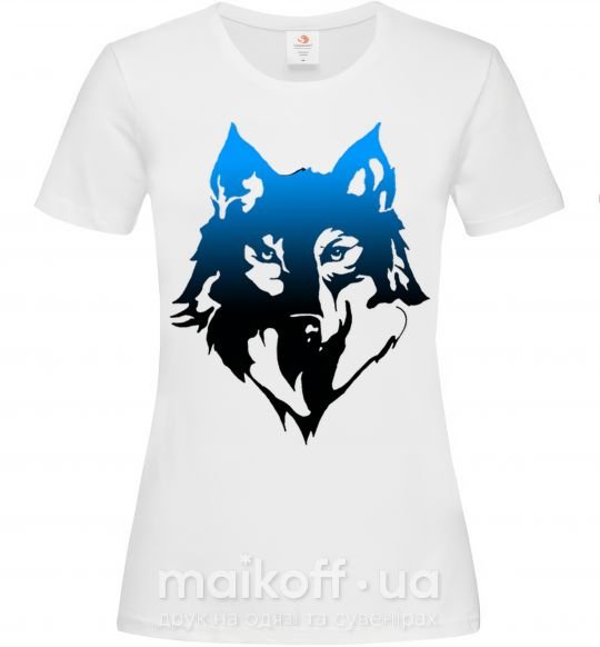Женская футболка Синий волк Белый фото