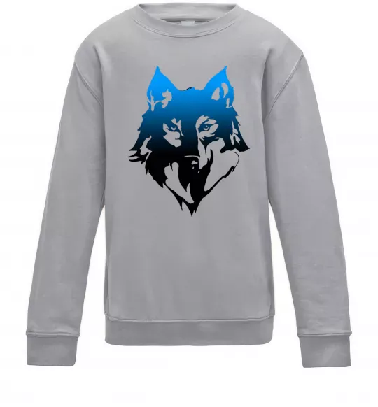 Детский Свитшот Синій вовк Серый меланж фото