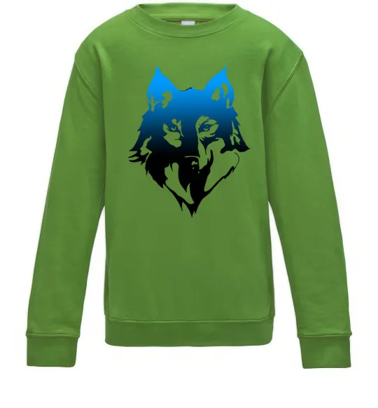 Детский Свитшот Синій вовк Лаймовый фото