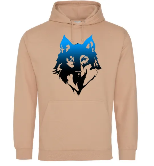 Чоловіча толстовка (худі) Синій вовк Пісочний фото