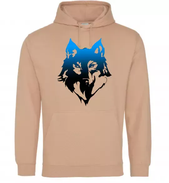 Жіноча толстовка (худі) Синій вовк Пісочний фото