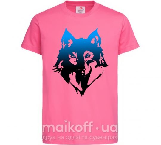 Детская футболка Синий волк Ярко-розовый фото