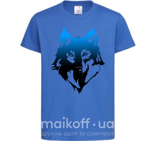 Детская футболка Синий волк Ярко-синий фото