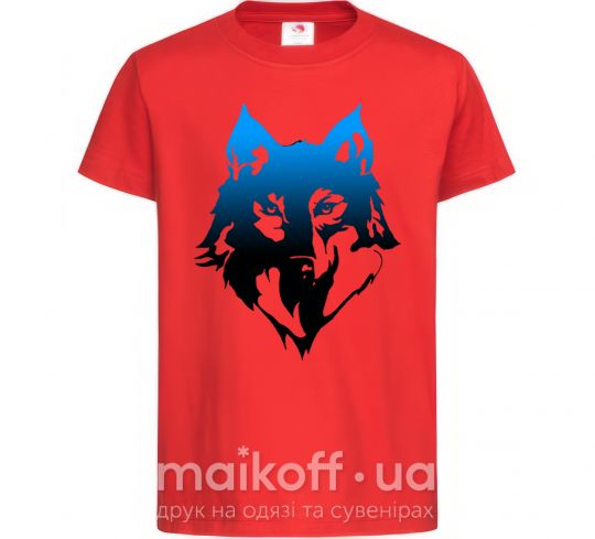 Детская футболка Синий волк Красный фото