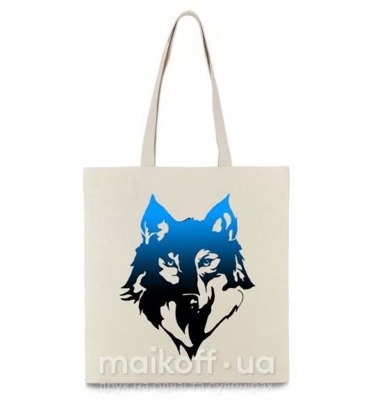 Эко-сумка Синий волк Бежевый фото