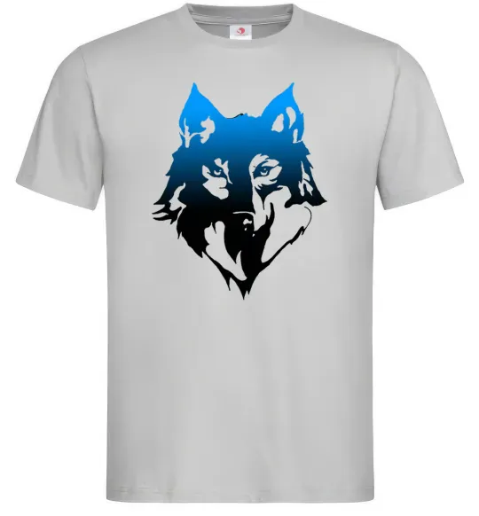 Мужская футболка Синій вовк Серый фото