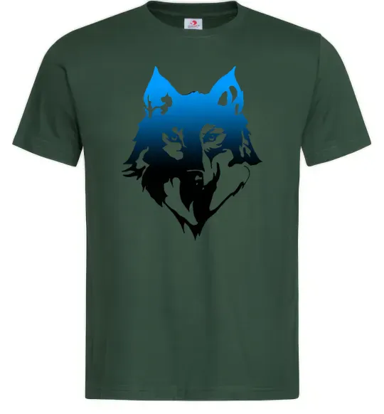 Мужская футболка Синій вовк Темно-зеленый фото
