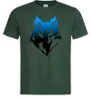 Мужская футболка Синій вовк Темно-зеленый Мужская футболка Синій вовк Темно-зеленый фото