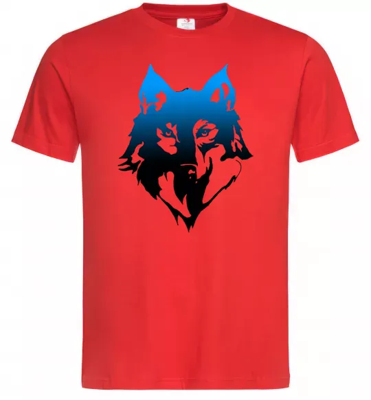 Мужская футболка Синій вовк Красный фото