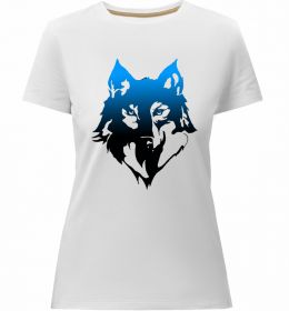 Женская премиум футболка Синій вовк