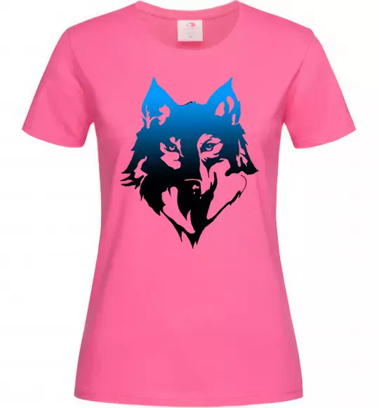 Женская футболка Синій вовк Ярко-розовый фото