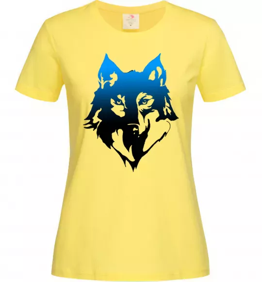 Женская футболка Синій вовк Лимонный фото