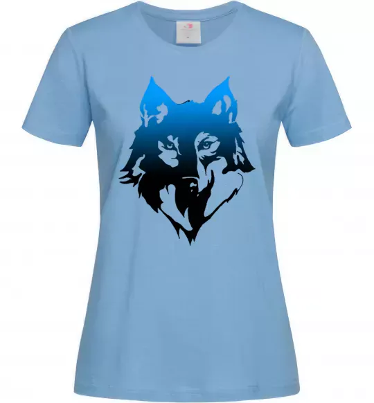 Женская футболка Синій вовк Голубой фото