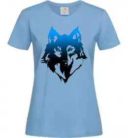 Женская футболка Синій вовк Голубой фото