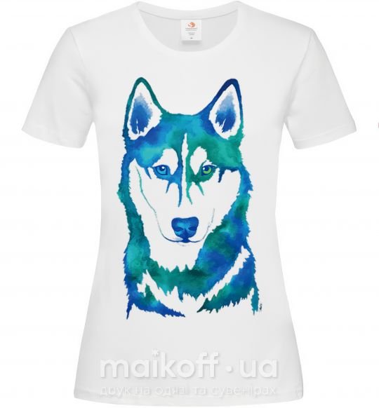 Женская футболка Зеленый волк Белый фото