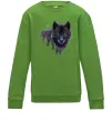 Детский Свитшот Wolf in the wood Лаймовый фото