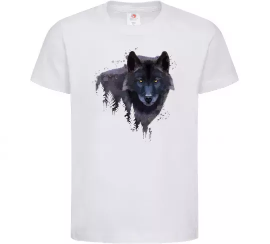 Дитяча футболка Wolf in the wood Білий фото